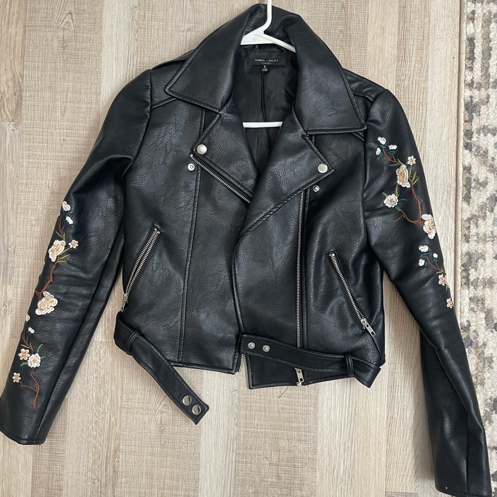 COPY - Floral Faux Leather Jacket